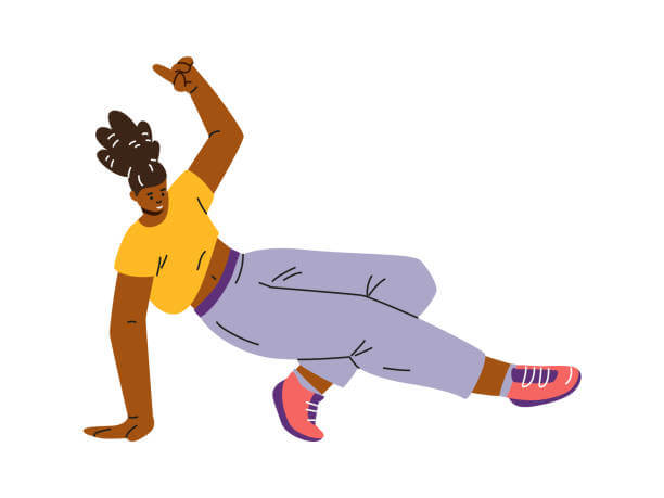 Dancer in a dynamic hip-hop pose