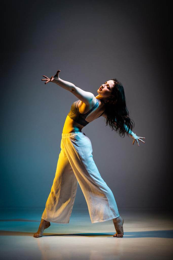 Dancer performing an expressive contemporary move