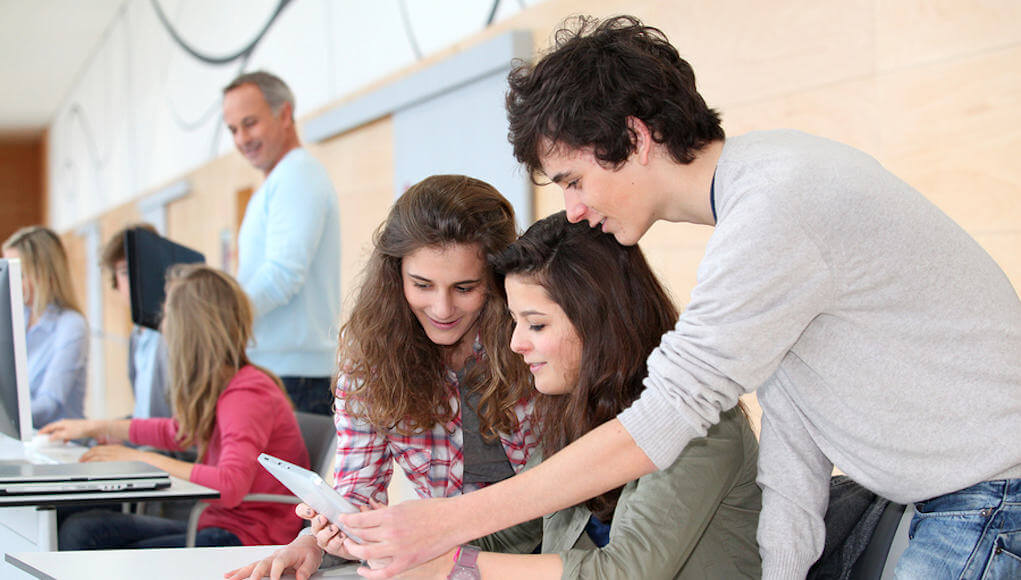 Group of students collaborating during a workshop